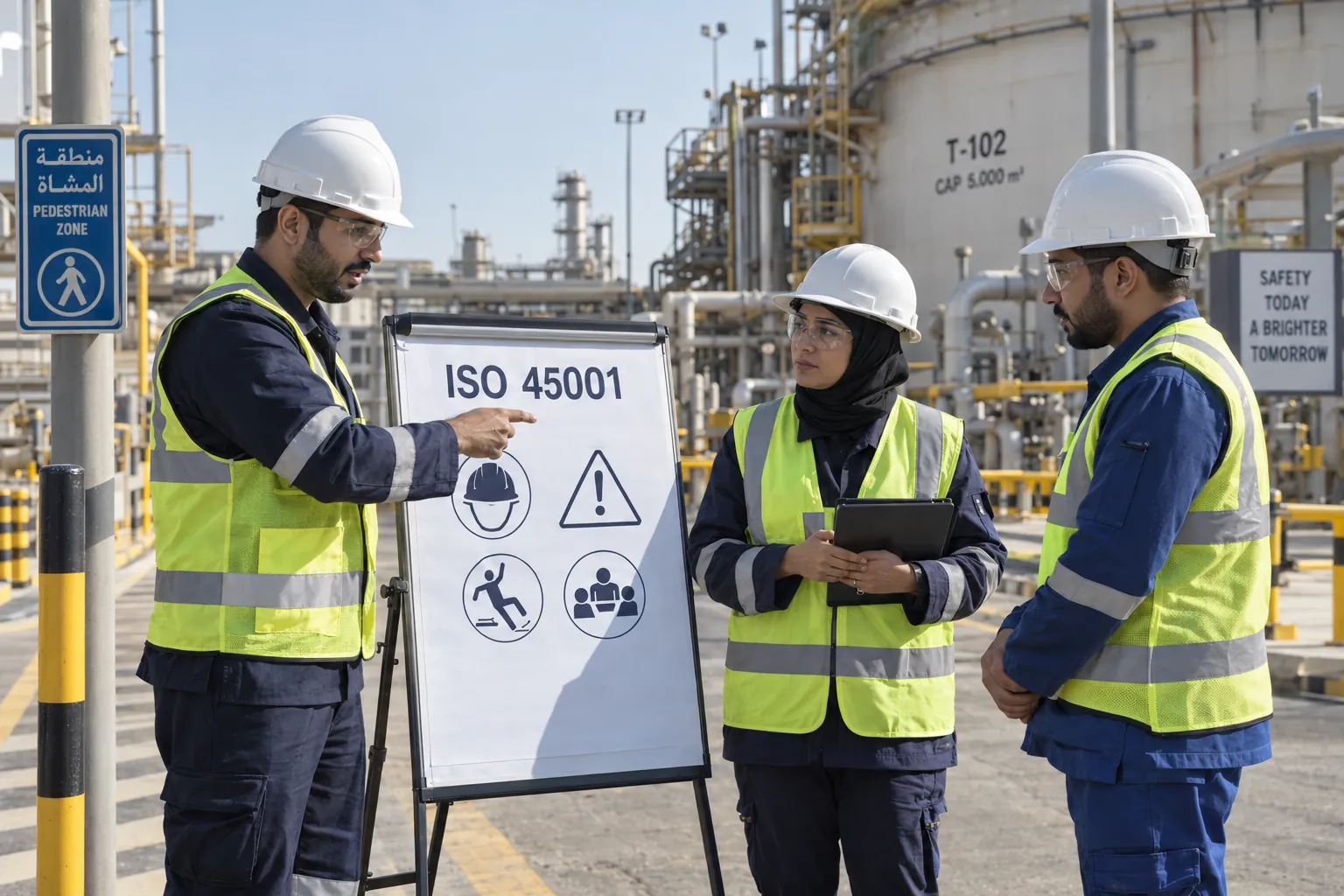 توعية بالسلامة المهنية وفق ISO 45001 في موقع نفطي بالكويت