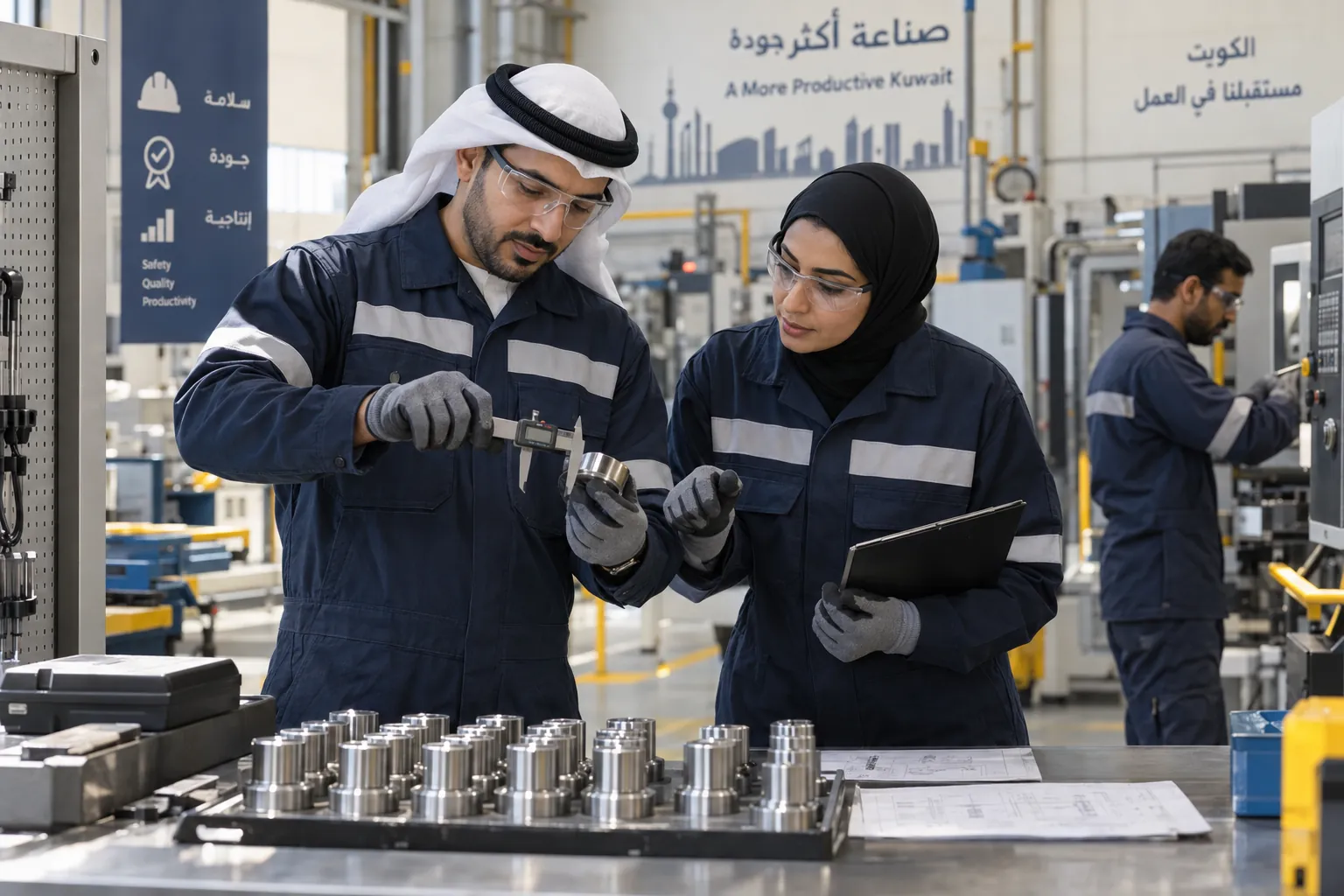 قياس جودة المنتجات في مصنع كويتي وفق ISO 9001