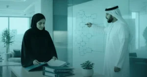 خريطة عمليات الأيزو في الكويت — فريق كويتي يعمل على مخطط العمليات وملفات النظام